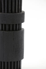 Elegant Sakura Wooden Lamp Base in Matte Black Finish - 15x45 cm