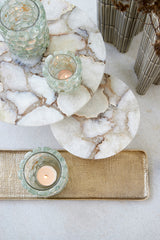 Mosaic Glass Tealight Holder Light Blue Ø9.5x8.5 cm