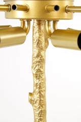Elegant Feathered Floor Lamp in Gold and White - E14 Ø95x180 cm