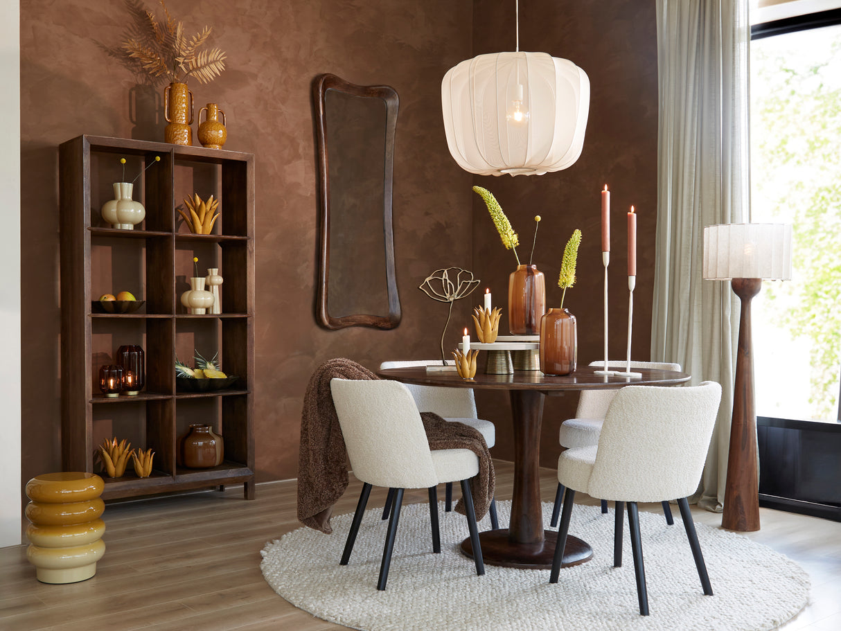 Round Ocher Yellow Accent Table 30x39 cm Mirogi