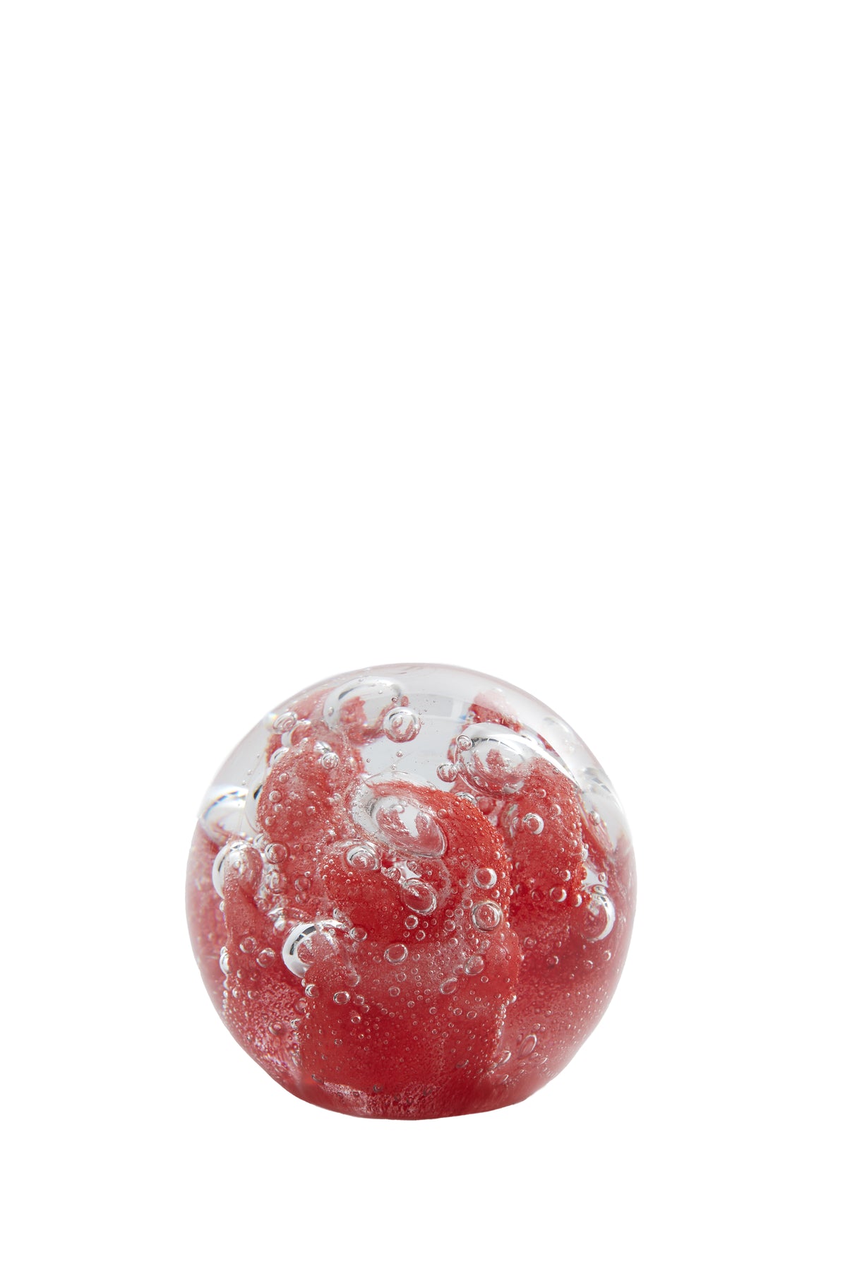 Coral Glass Sphere Ornament 8cm