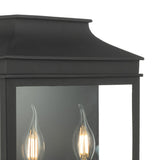 Vapour 2 Light Coach Lantern Outdoor Wall Light Matt Black IP44