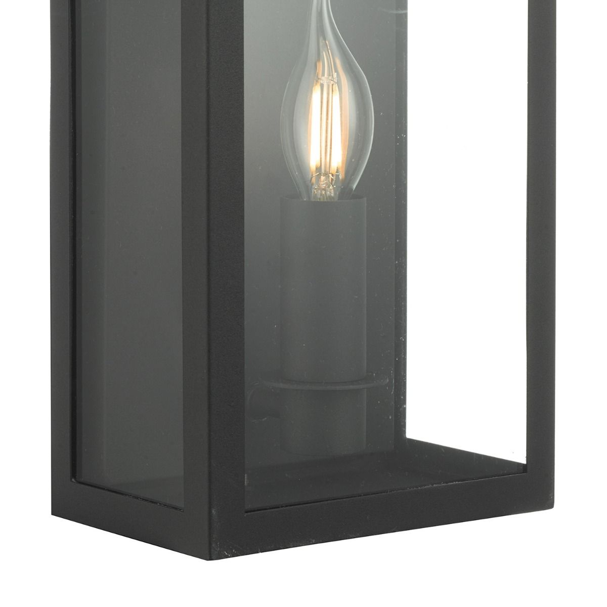 Vapour Coach Lantern Outdoor Wall Light Matt Black IP44
