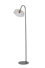 Solna Floor Lamp with Smoked Glass and Matte Black Finish, 45x29.5x160 cm