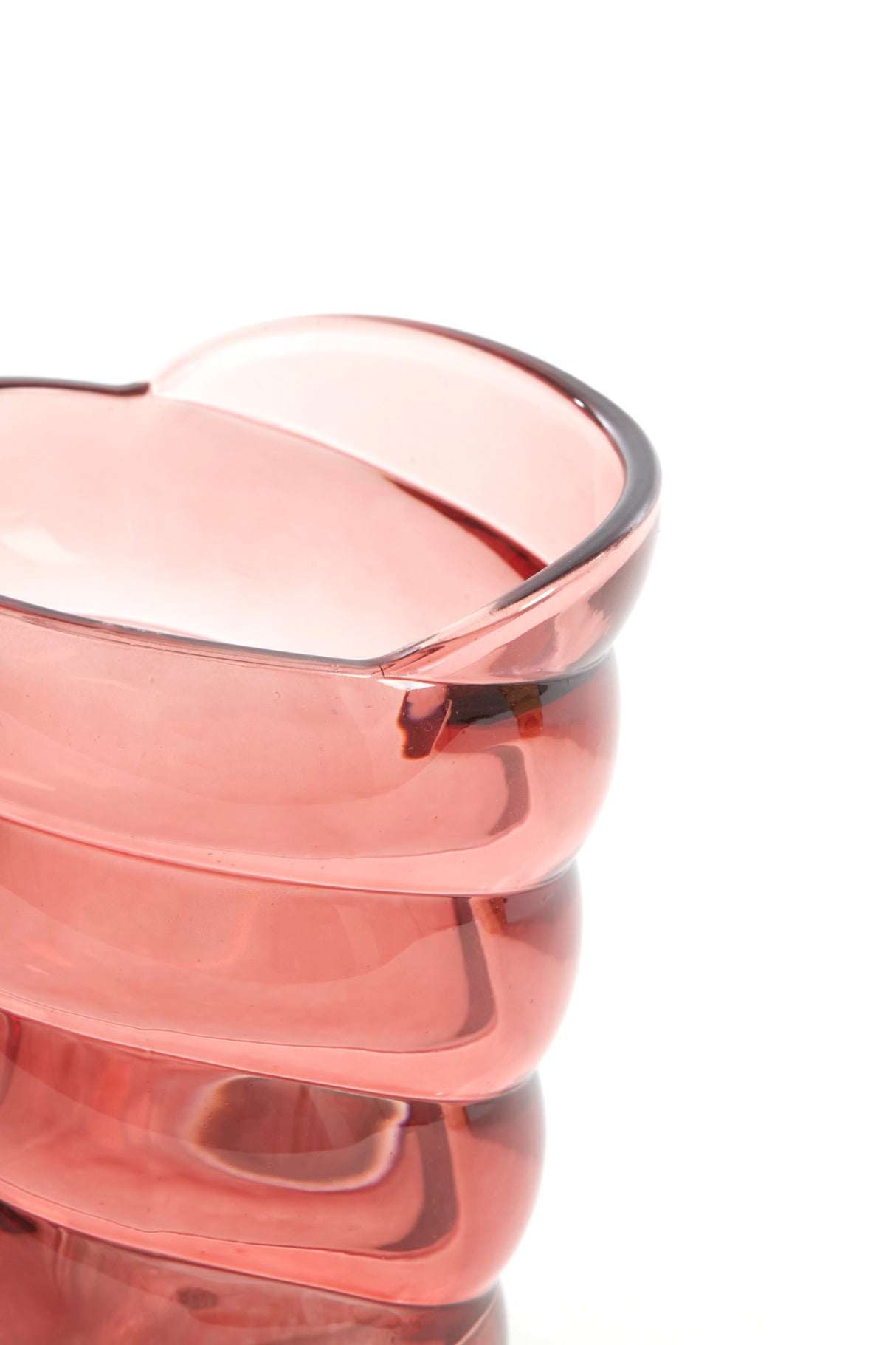 Pink Glass Malea Tealight Holder 10.5x7x12.5 cm