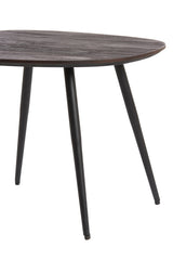 Rustic Nested Coffee Tables Set in Wood and Black Metal 84x39x34 + 84x39x39 cm
