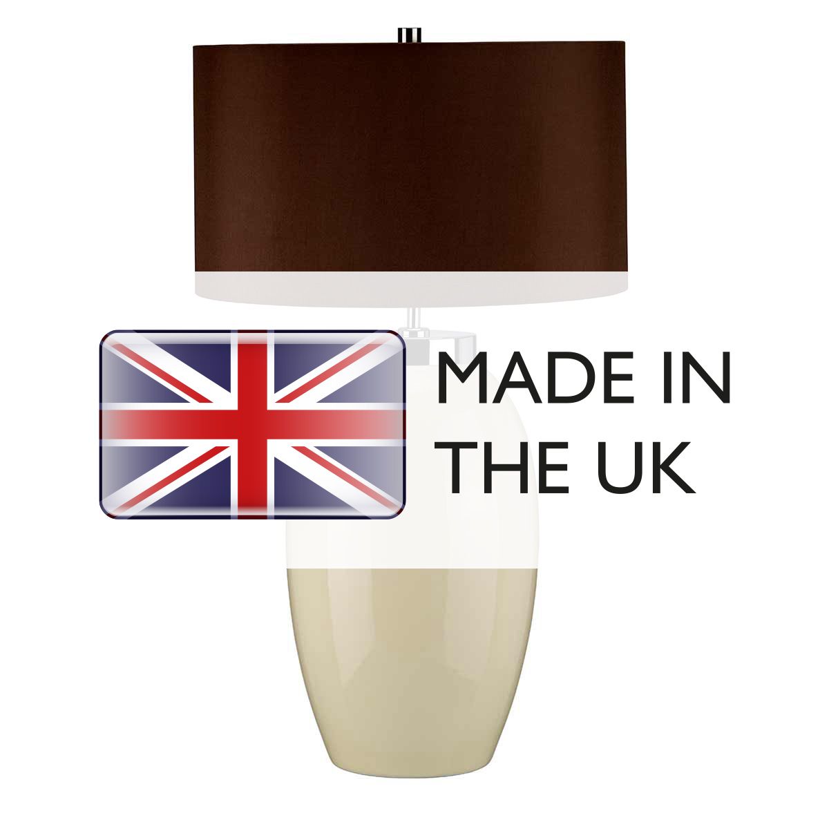 Victor Grand Porcelain Table Lamp with Empire Shade - Cream Finish