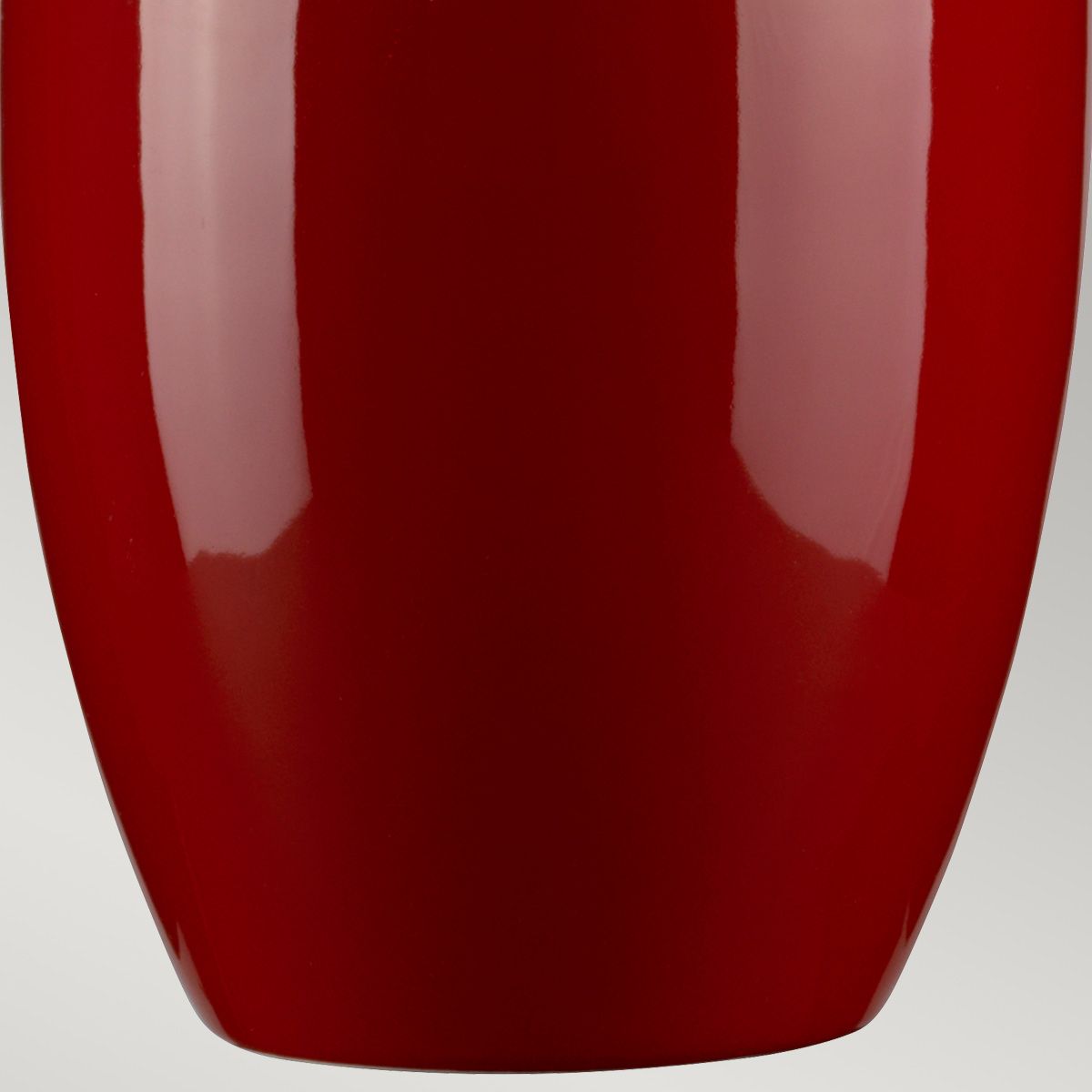 Victor Red Porcelain Table Lamp with Cream Cylinder Shade