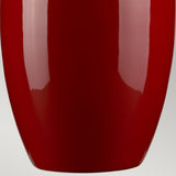 Victor Red Porcelain Table Lamp with Cream Cylinder Shade