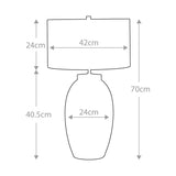 Victor Red Porcelain Table Lamp with Cream Cylinder Shade