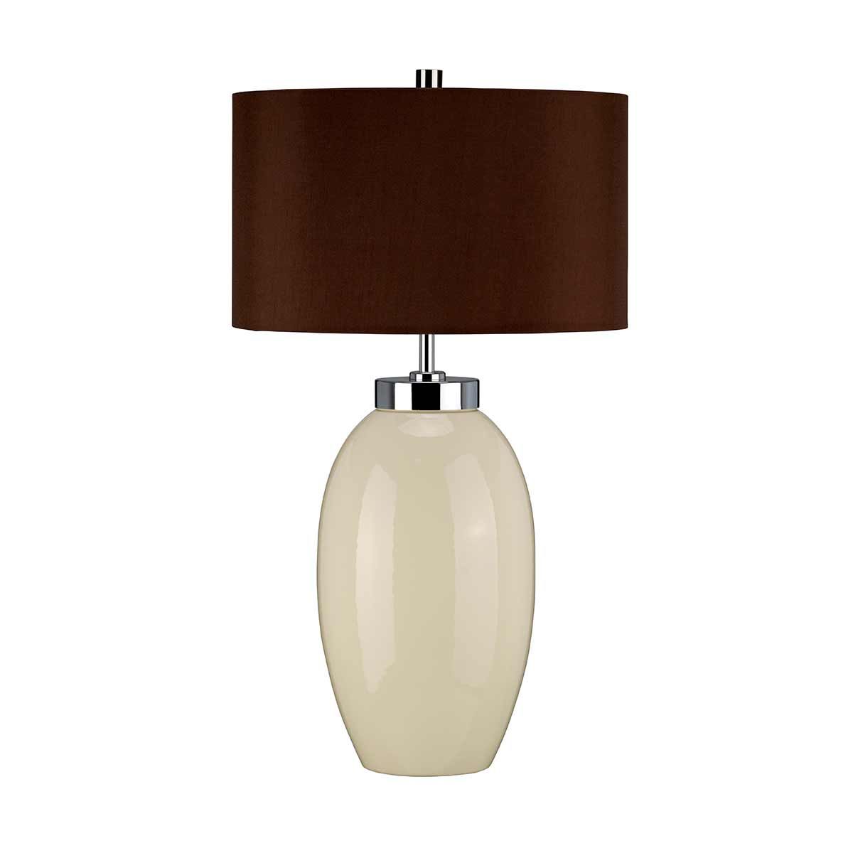 Victor Cream Porcelain Table Lamp with Faux Silk Empire Shade