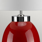 Chic Red Accent Victor Porcelain Table Lamp with Cream Shade