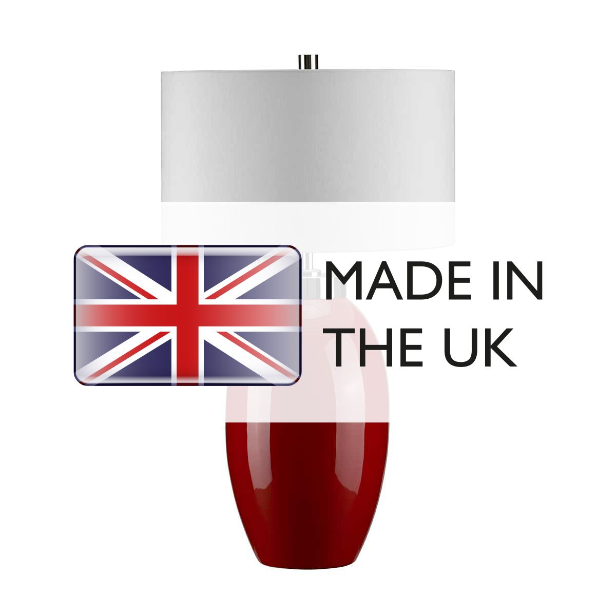 Chic Red Accent Victor Porcelain Table Lamp with Cream Shade