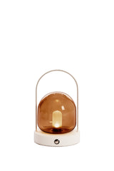 Vintage-inspired LED Glass Table Lamp, Brown & Cream Designs
