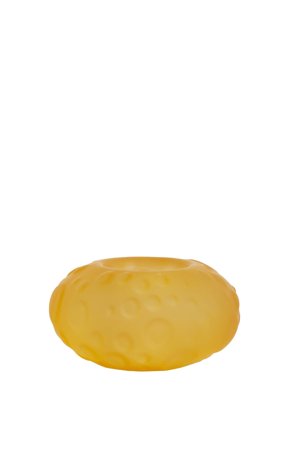 Matte Ocher Yellow Finley Glass Tealight Holder Ø10x6 cm