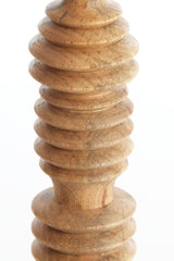 Elegant Wooden Candle Holder 7.5x28 cm - Afife Natural Finish