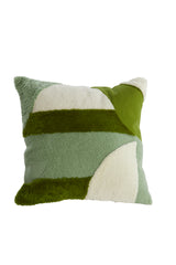 Emerald Fusion: 45x45 cm Green & White Cushion