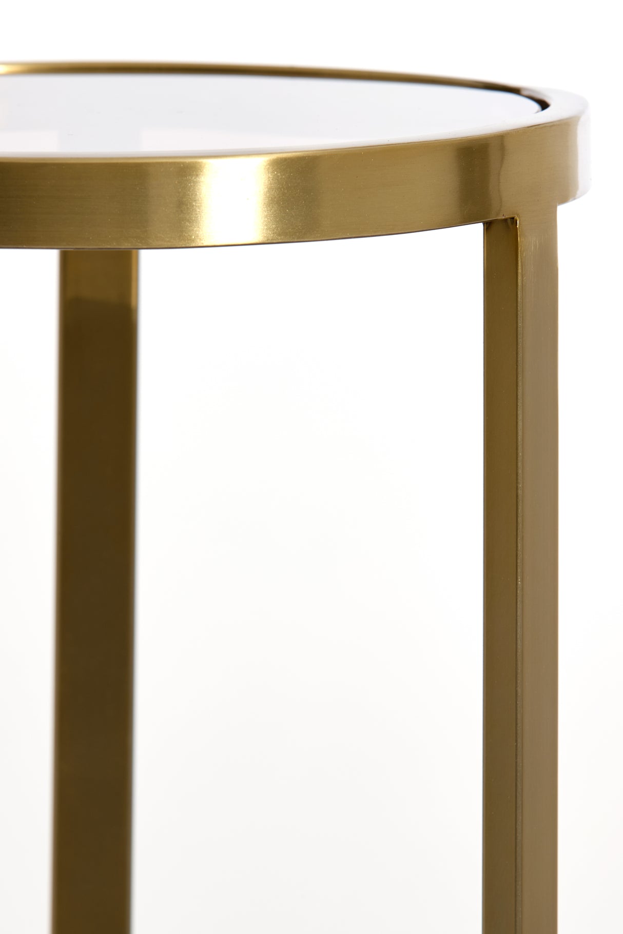 Column Vase Ø30x60.5 cm in Retiro Glass with Brown and Light Gold Finish