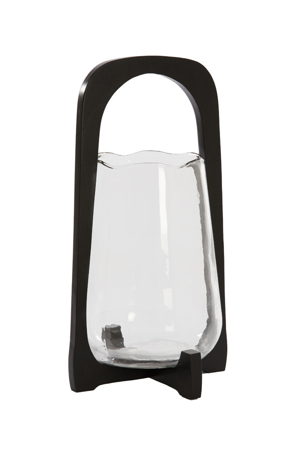 Cyclone Ø26x48 cm Anosy Transparent Glass with Ebony Wood Base