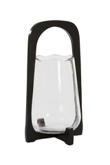 Cyclone Ø26x48 cm Anosy Transparent Glass with Ebony Wood Base