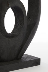 Sculptural Wooden Ornament in Matte Black Finish, 40x14x60 cm