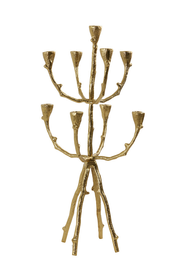 Elegant Gold Candle Holder, 9-Light, 29x29x63.5 cm