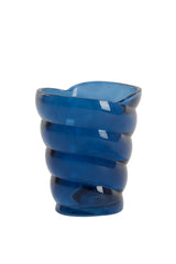 Azure Elegance: Handcrafted Glass Tealight Holder