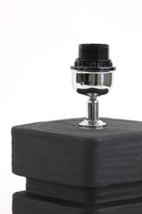 Sleek Black Ceramic Lamp Base - 16x16x32 cm