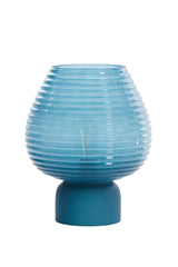 LED Glass Table Lamp Ø22x27 cm Alenna in Petrol Blue