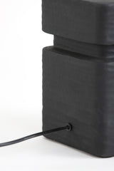 Sleek Black Ceramic Lamp Base - 16x16x32 cm