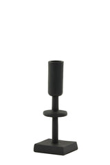 Elegant Kabira Matte Black Candle Holder, 6x6x17 cm