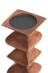 Russet Wood Alverca Candle Holder 33.5 cm
