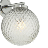 Wayne Bathroom Wall Light Polished Chrome Glass IP44