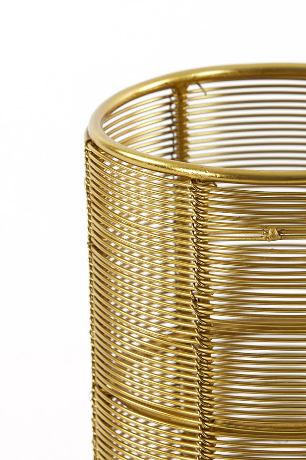 Radiant Glow Hurricane Lantern, 9x15 cm, Lezuza Light Gold
