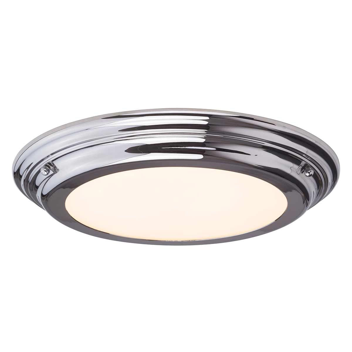 Welland Medium Flush Mount Bathroom Light in Polished Chrome