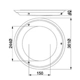 Welland Medium Flush Mount Bathroom Light in Polished Chrome