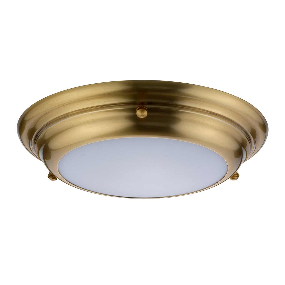 Welland Ultra-Slim LED Flush Ceiling Light - Aged Brass Finish