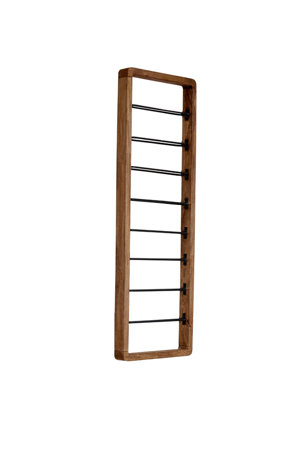 Sorrento Black Matte Wood: 8-Bottle Vertical Wine Rack (40x6x120 cm)