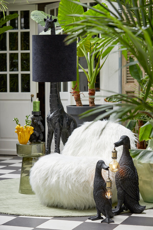 Elegant Black Duck Table Lamp 32x31x65 cm