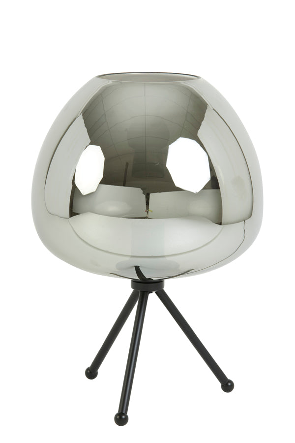 Elegant Smoked Glass & Matte Black Table Lamp (30x43 cm)