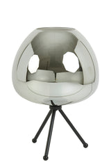 Elegant Smoked Glass & Matte Black Table Lamp (30x43 cm)