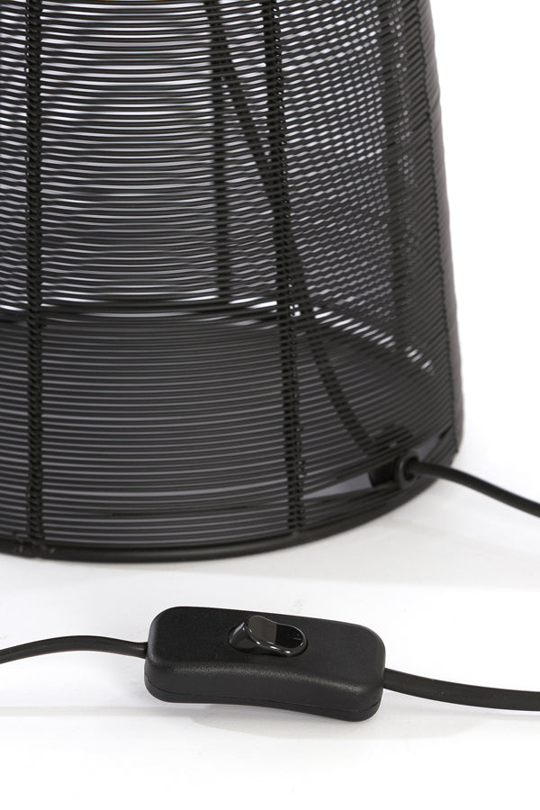 Matte Black Aboso Table Lamp - 24cm Diameter, 54cm Height