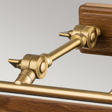 Winchfield 4lt Large Picture Light Aged Brass & Oak Effect