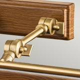 Winchfield 4lt Large Picture Light Aged Brass & Oak Effect