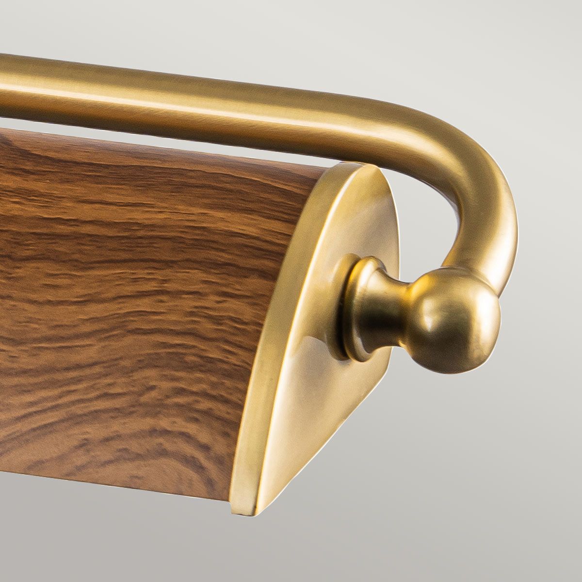 Winchfield 4lt Large Picture Light Aged Brass & Oak Effect