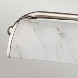 Winchfield 4lt Large Picture Light Polished Nickel & White Marble Effect