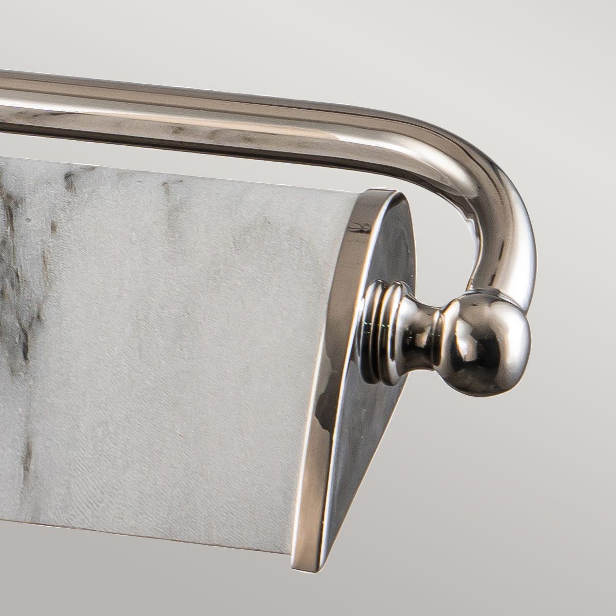 Winchfield 4lt Large Picture Light Polished Nickel & White Marble Effect