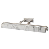 Winchfield 4lt Large Picture Light Polished Nickel & White Marble Effect