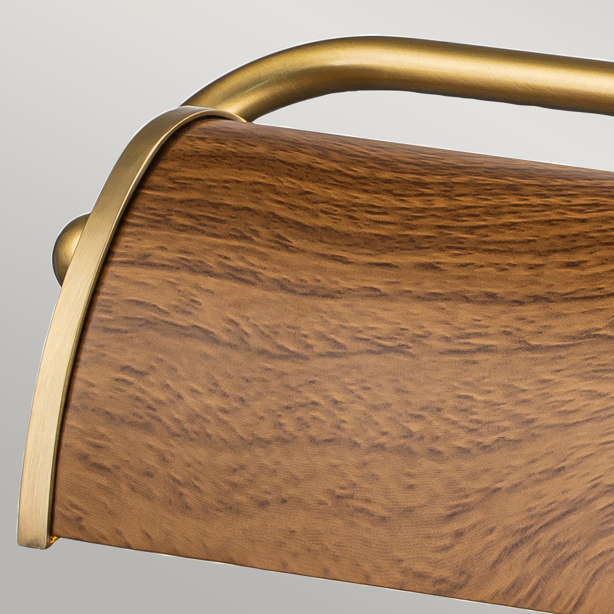 Winchfield 2lt Medium Picture Light Aged Brass & Oak Effect