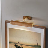 Winchfield 2lt Medium Picture Light Aged Brass & Oak Effect